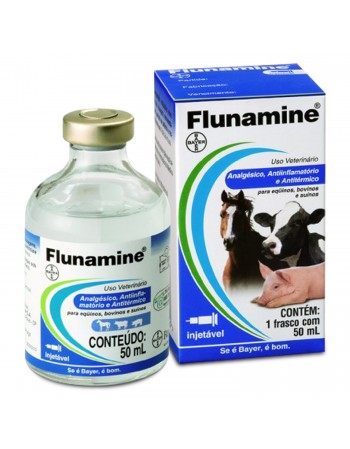 Flunamine Injetável 50ml Anti-Inflamatório e Analgésico Flunixina Bayer