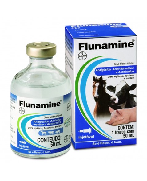 Flunamine Injetável 50ml Anti-Inflamatório e Analgésico Flunixina Bayer Elanco