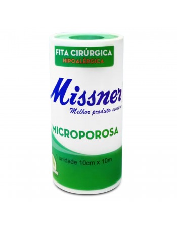 Fita Cirúrgica Microporosa Hipoalérgica 10cm x 10m Missner (Validade: 08/12/2022)