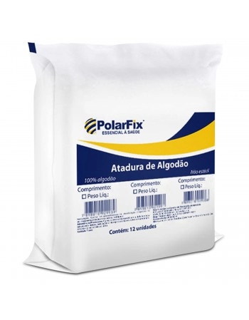 Atadura de Algodão Ortopédico Hidrofóbico 10cm x 1m com 12 Unidades PolarFix