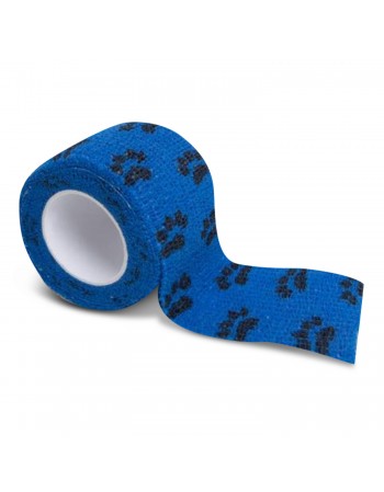 Bandagem Látex Elástica 5cm x 4,5m Azul com Patas La Vet TKL