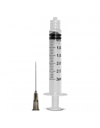 Seringa Bico Lock 3ml Com Agulha 25 X 0,7mm La Vet