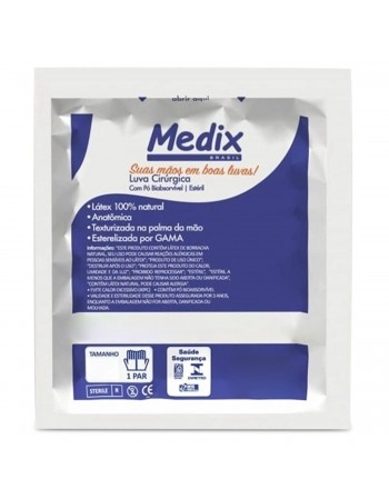 Luva Cirúrgica Estéril Tamanho 8.5 Par Medix | VETSHOP