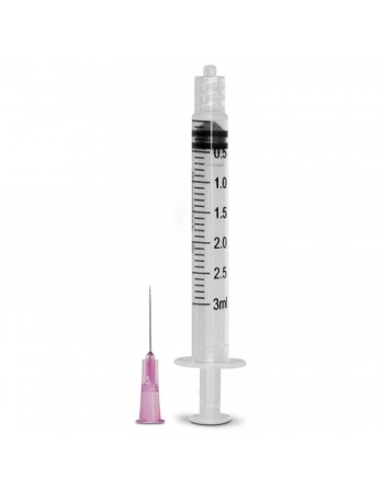 Seringa 3ml Descartável Bico Lock com Agulha 20x5,5mm Lavet TKL