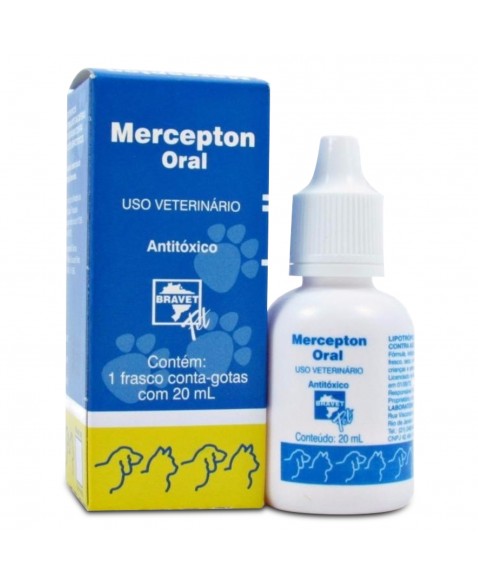 Mercepton Oral Antitóxico Cães e Gatos 20ml Bravet | VETSHOP