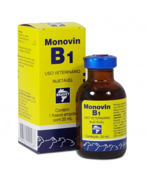 Monovin B1 20ml Vitamina B1 Injetável Bravet