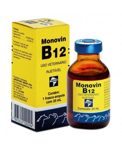 Monovin B12 20ml Vitamina B12 Injetável Bravet