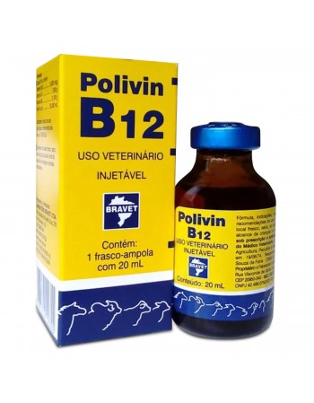 Polivin B12 20ml Vitamina B12 Injetável Bravet
