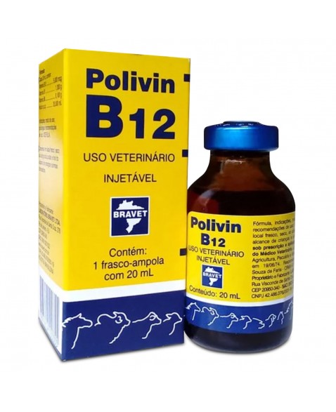 Polivin B12 20ml Vitamina B12 Injetável Bravet