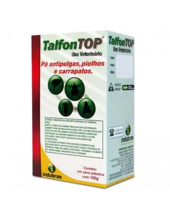 Talfon Top 100g Pó Antipulgas Piolhos e Carrapatos Indubras