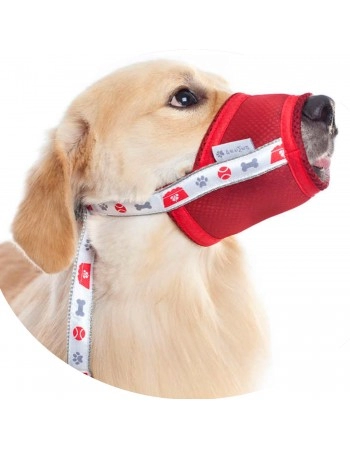 Focinheira para Cachorro de Tecido n°8 19cm Vermelho Conforto Pet Med
