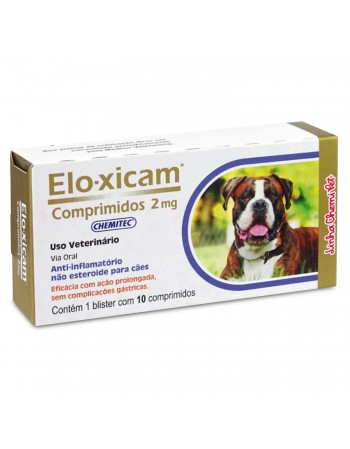 Elo-Xicam Anti-Inflamatório Para Cães 2,0mg Com 10 Comprimidos Chemitec