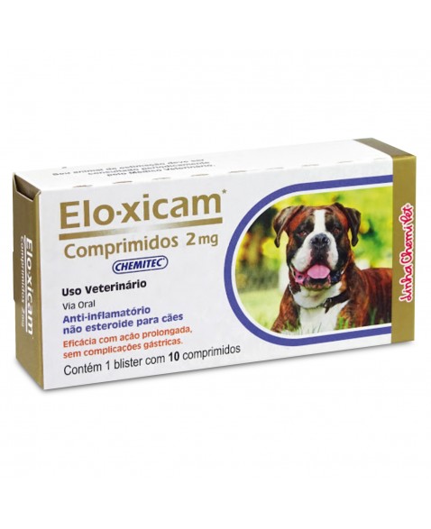 Elo-Xicam Anti-Inflamatório Para Cães 2,0mg Com 10 Comprimidos Chemitec