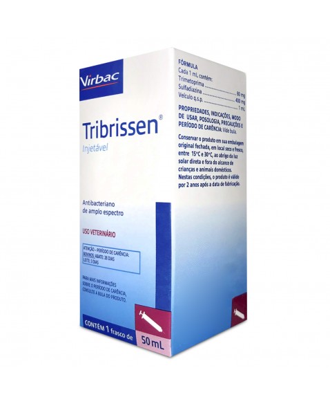Tribrissen Injetável 50ml Antibiótico Antibacteriano Virbac