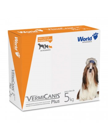 VermiCanis Plus 400mg Vermífugo para Cães 5Kg 4 Comprimidos World