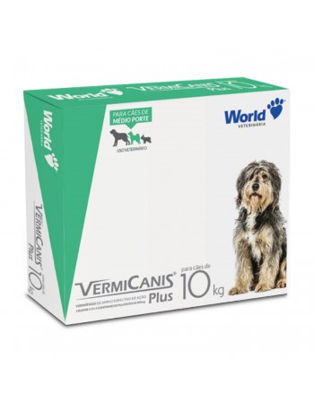 VermiCanis Plus 800mg Vermífugo para Cães 10Kg 4 Comprimidos World