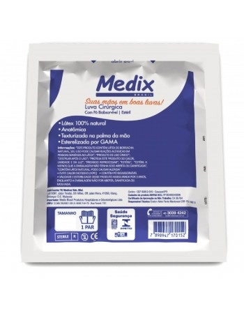 LUVA CIRUR. ESTERIL 8.0 PAR - MEDIX