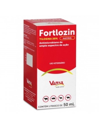 Fortlozin Tilosina 20% Antimicrobiano Injetável 50ml Vansil