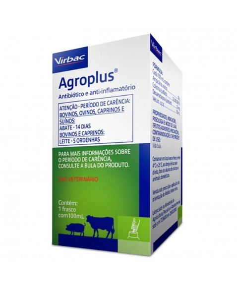 Agroplus Antibiótico e Anti-inflamatório Injetável 100ml Virbac