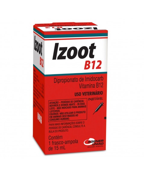 Izoot B12 Dipropinato de Imidocarb Injetável Antimicrobiano 15ml Agener