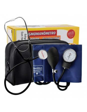 Aparelho De Pressão Manual Esfigmomanômetro Aneroide Com Estetoscópio Premium