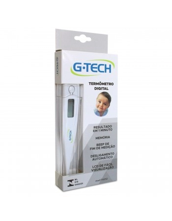 Termômetro Clínico Digital Branco Com Display LCD Resistente à Água G-Tech