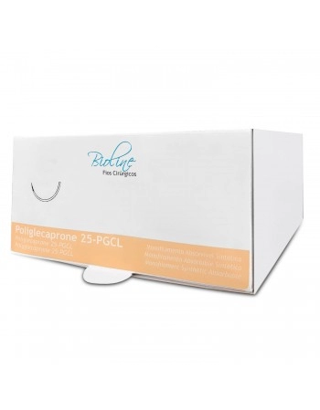 Fio de Sutura Poliglecaprone 25 2-0 com Agulha 3/8 3,1 70cm Bioline Fios Cirúrgicos