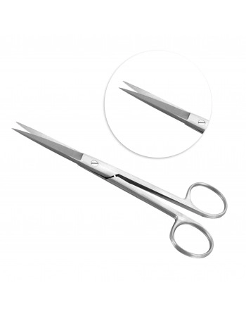 Tesoura Cirúrgica Reta com Ponta Fina/Fina 15cm Aço Inox ABC