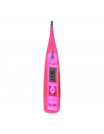 Termômetro Clínico Digital Rosa com Display LCD - G-Tech