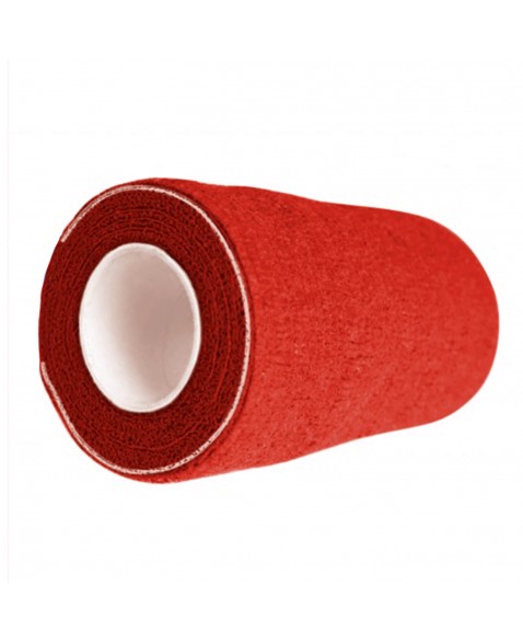 Bandagem Látex Elástica 10cm X 4,5m Vermelho com Proteção Atadura Hoppner