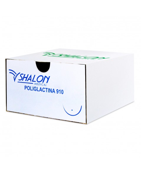 Fio de Sutura Poliglactina 910 2-0 com Agulha 3/8 3 70cm Shalon