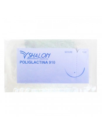Fio de Sutura Poliglactina 910 4-0 com Agulha 1/2 2,5 70cm Shalon Fios Cirúrgicos