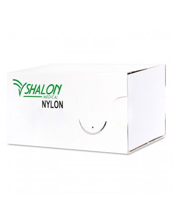 Fio de Sutura Nylon 3-0 com Agulha 3/8 2 45cm Sertix Shalon
