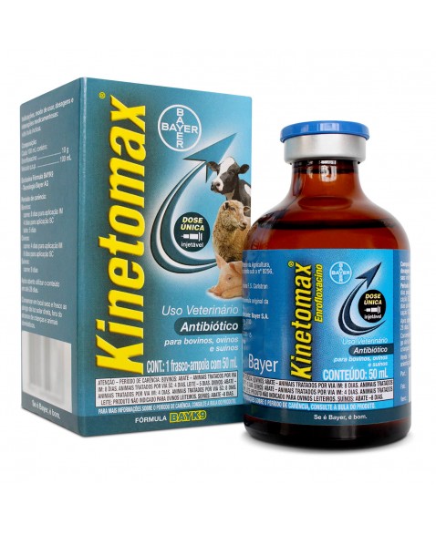 Kinetomax Injetável 50ml Antibiótico Dose Única Bayer Elanco