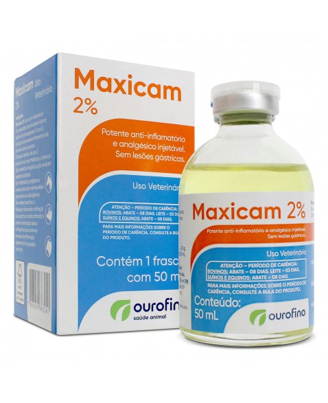 Maxicam 2% Injetável 50ml Anti-Inflamatório e Analgésico Ourofino