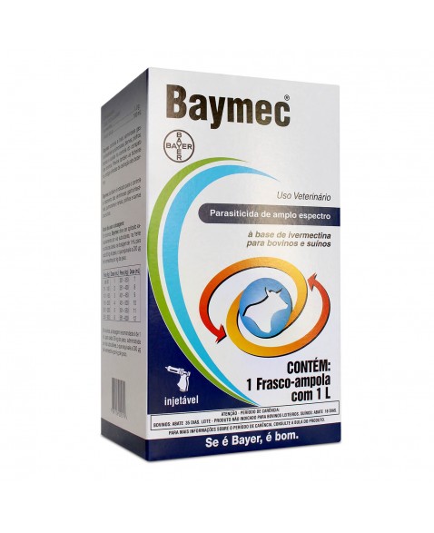 Baymec 1% Injetável 1 Litro Parasiticida Ivermectina Bayer Elanco