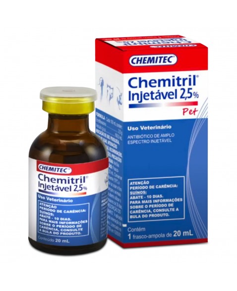 Chemitril Pet 2,5% Enrofloxacino Injetável Chemitec | VETSHOP