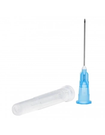 Agulha Azul Hipodérmica Descartável 25 x0,6mm com 100 Unidades SR