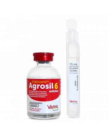Agrosil 6 Milhões Antibiótico Injetável 15ml Vansil