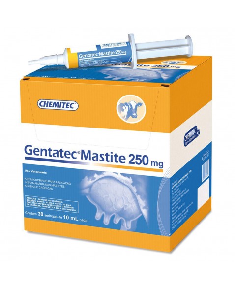 Gentatec Mastite Antibiótico 250mg Antimicrobiano Seringa 10ml Chemitec