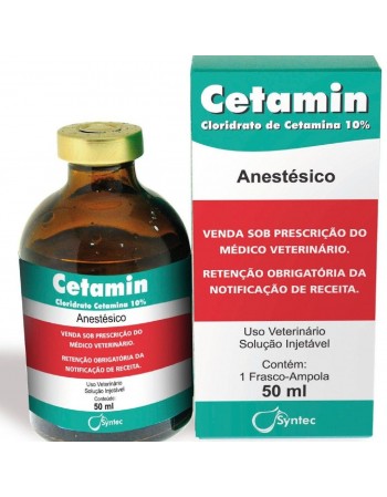 Cetamin 10% Anestésico Injetável 50ml - Syntec