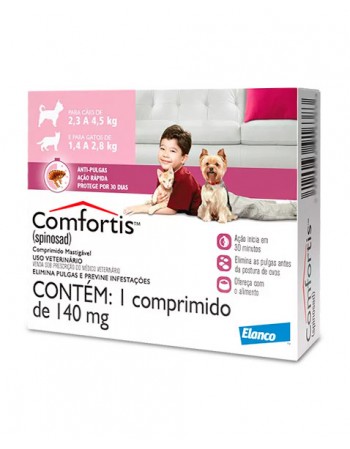 Antipulgas Comfortis Cães e Gatos 1 Tablete Mastigável 140mg Elanco