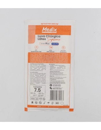 LUVA CIRUR. ESTERIL 7.5 PAR (SUPREME) - MEDIX