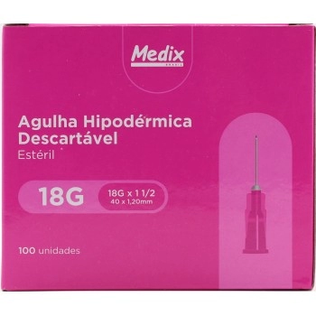 AGULHA HIP. 40X1,20 C/100UN ROSA - MEDIX