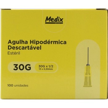 AGULHA EST. 13X0,3 CX C/100UN AMARELA - MEDIX