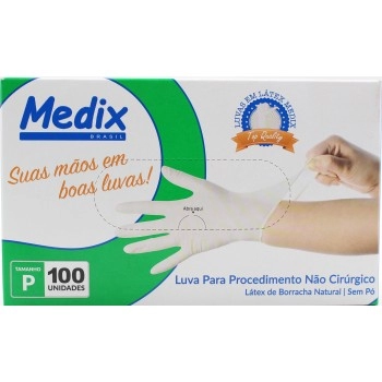 LUVA PARA PROCEDIMENTO TAM P (SEM PÓ) CX C/100 UNID - MEDIX