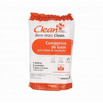 COMPRESSA GAZE 13FIOS C/500UN - CLEAN SOFT