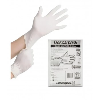 Luva Cirúrgica de Látex Com Pó Tamanho 7.5 Par Descarpack