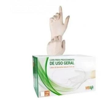 Luva para Procedimento M com 100 unidades Mb life