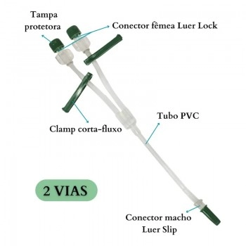 Equipo Extensor 2 Vias Para Acesso Venoso Com Grampo - Biomass